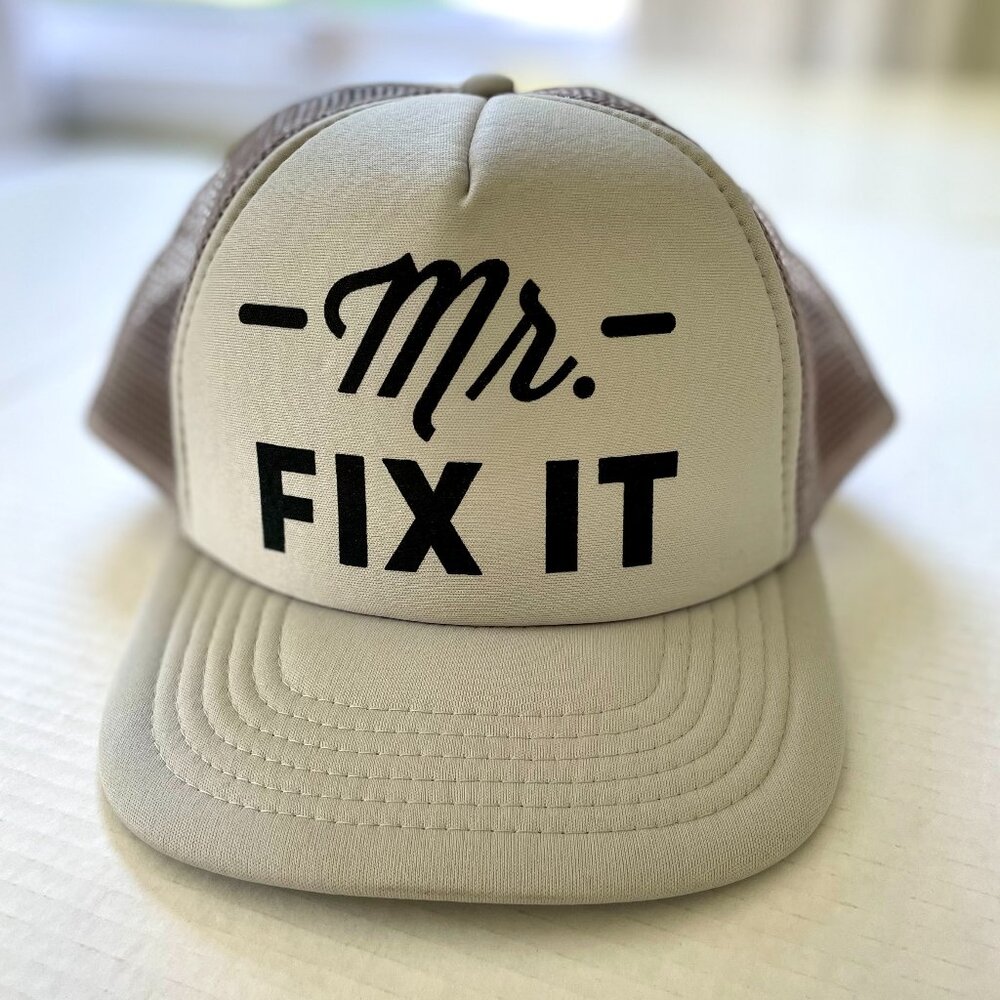 Gertex Mr Fix It Grey Mesh Snapback Baseball Cap Hat